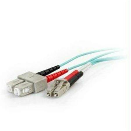 C2G 3m Lc-sc 40-100gb 50-125 Om4 Duplex Multimode Pvc Fiber Optic Cable - Aqua 1010